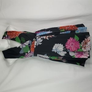 Kirna Zabete black floral sleeveless dress sz 4